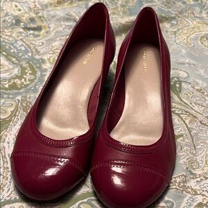 Cole Haan Burgundy Leather Wedges